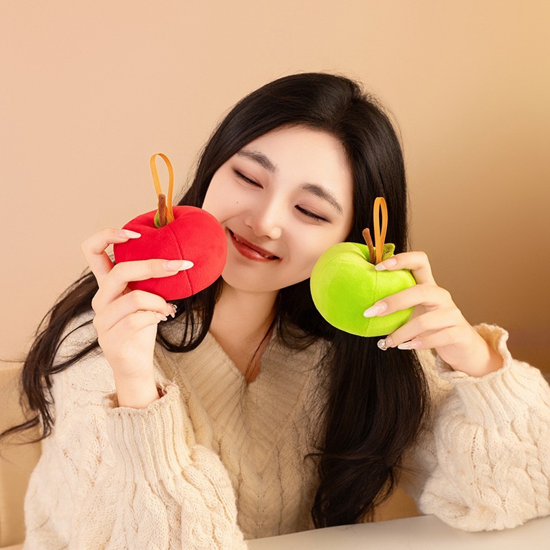 Apple bolso colgante manzana verde peluche juguetes colgante manzana roja muñeca cojín muñeca de fruta regalo