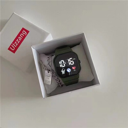 Watch Digital Display with Harajuku Style Astronaut LED Calendar, High Fashion, Simple and Stylish Electronic Watch for Students