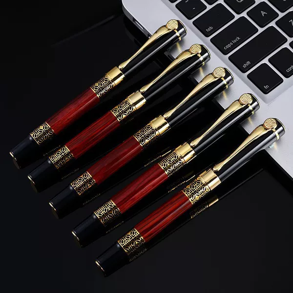 Chinese Style Retro Wood Grain Metal Signature Pen Business Meeting Advertising Office Hotel Commemorative Gift Pen with Logo