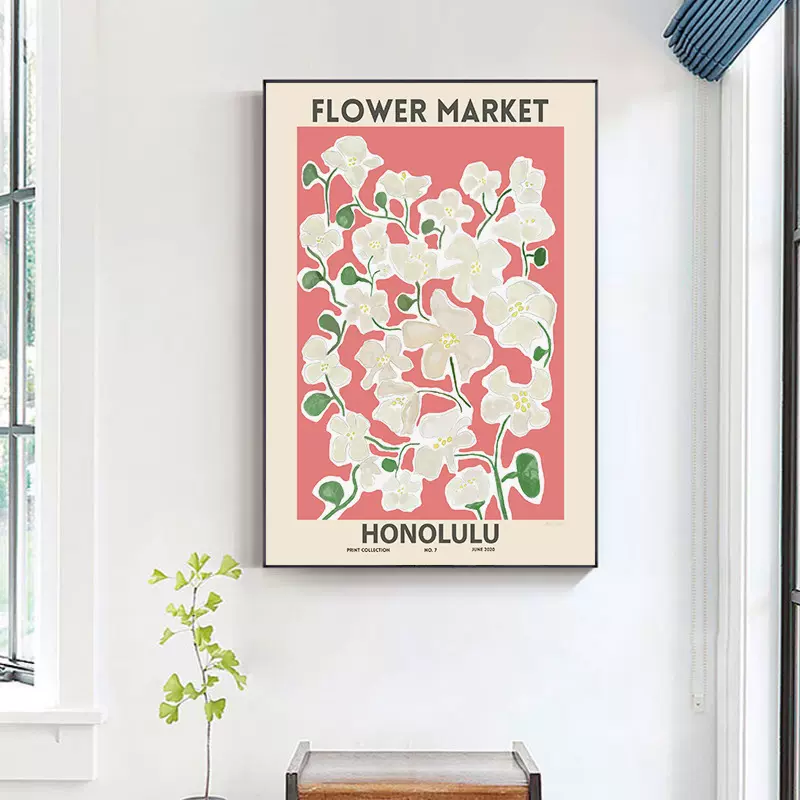 FLOWER MARKER艺术海报装饰画复古花卉瑞典ins壁画客厅温馨墙画