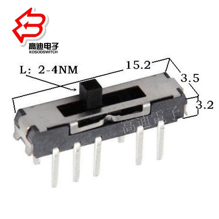 迷你滑动开关4位立式 立式拨动开关4档 直滑4档拨动开关四档插件
