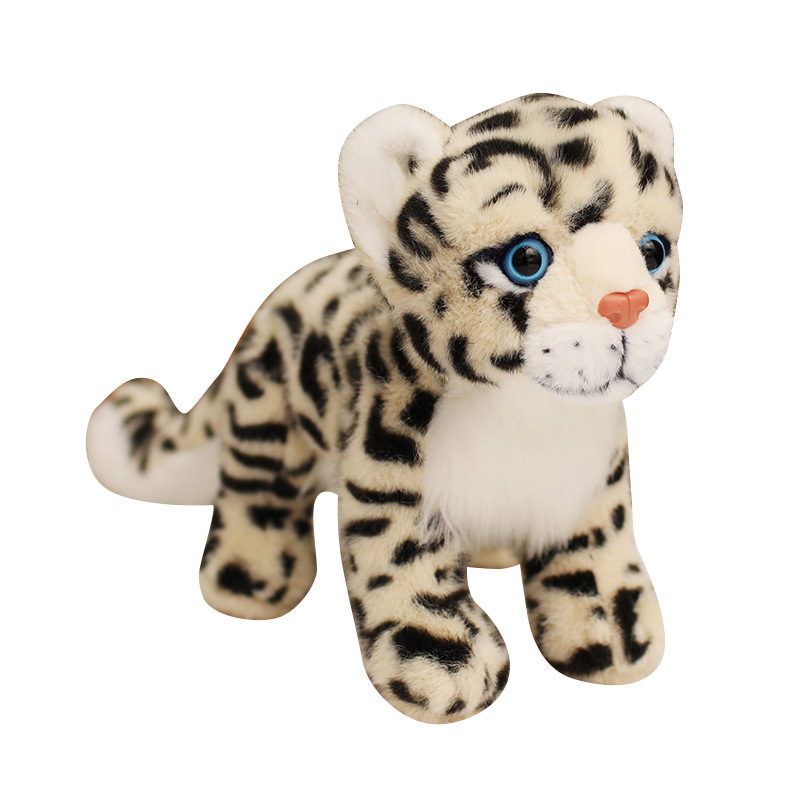 Simulación transfronteriza muñeca leopardo de nieve juguetes de peluche zoo leopardo muñeca leopardo regalo muñeca tela hombre image 4