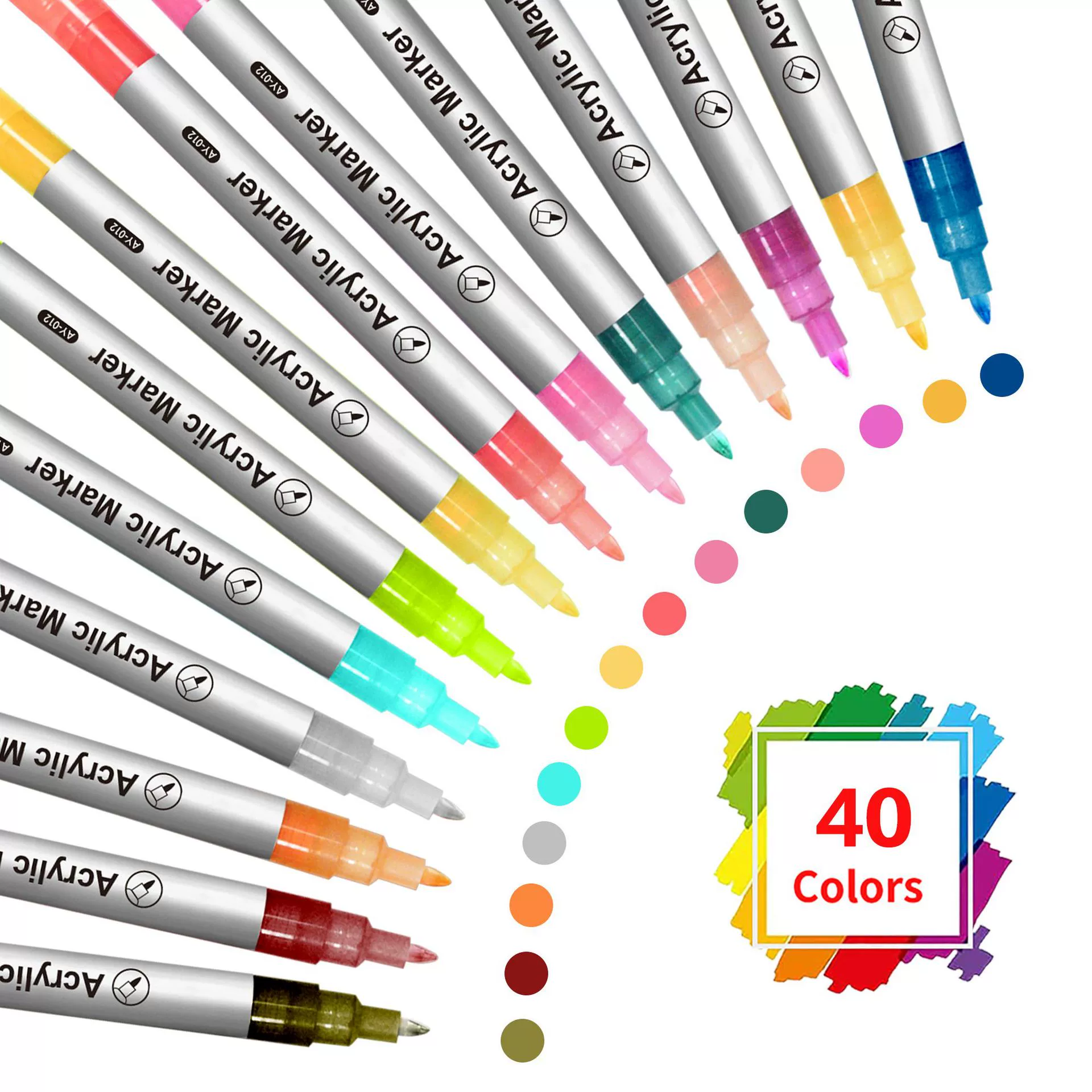 Capacious waterproof art brush for elementary school students, 12 colors, odorless, handmade, (Cross-border trading)