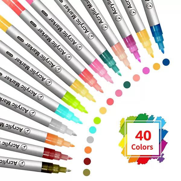 12-Color Water-Based Paint Pen Large Capacity Waterproof Odor-Free Student Art DIY Painting Pen Cross-Border Painting