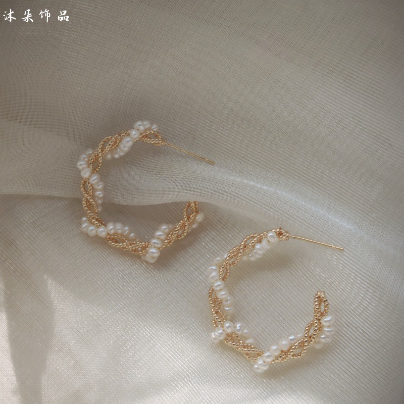 Natural Pearl Millet Grain Popular 2025 New Handmade Earrings 925 Silver Needle Elegant Earrings Earrings Earrings