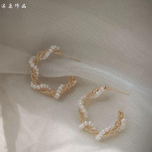 Natural Pearl Millet Grain Popular 2025 New Handmade Earrings 925 Silver Needle Elegant Earrings Earrings Earrings