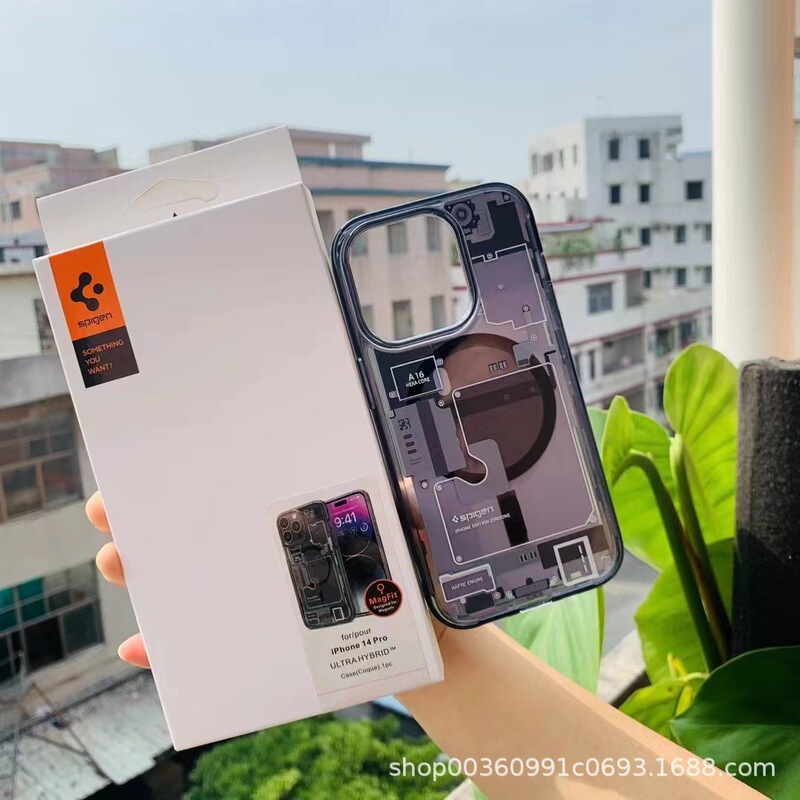 Suitable for iPhone 17Air Protective Case Spigen Circuit Board Technology Acrylic Magnetic Phone Case 15Plus