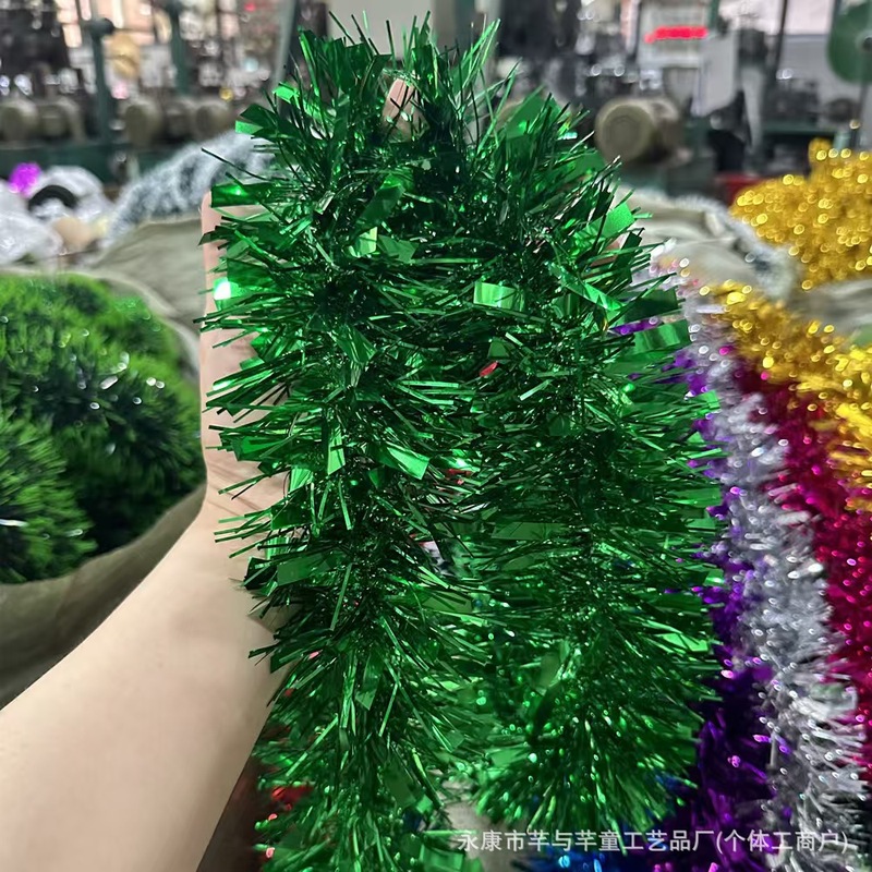 クロスボーダー Amazon ベストセラー クリスマス装飾カラーストリップ ラテアート フォームウールストリップ装飾 メタリックワイヤー ガーランド装飾 2M|undefined