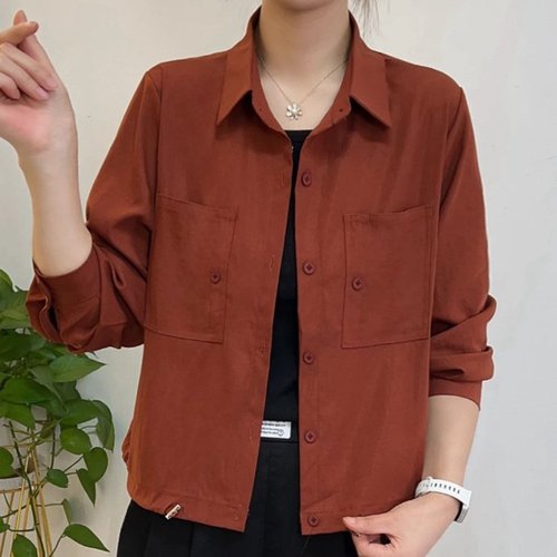 Fall Fashion Casual Solid Color Versatile Loose Slimming Long Sleeve Stylish Outerwear