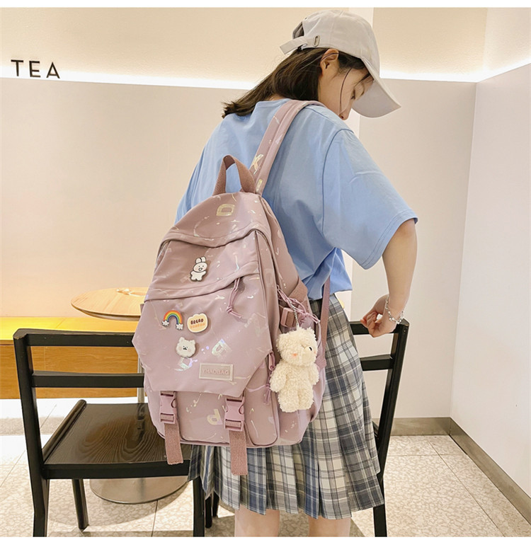 Cartable École Primaire Filles Ins Casual Tout Assorti Haute École Étudiant Sac À Dos Japonais Collège Junior High School Grande Capacité Sac À Dos display picture 31