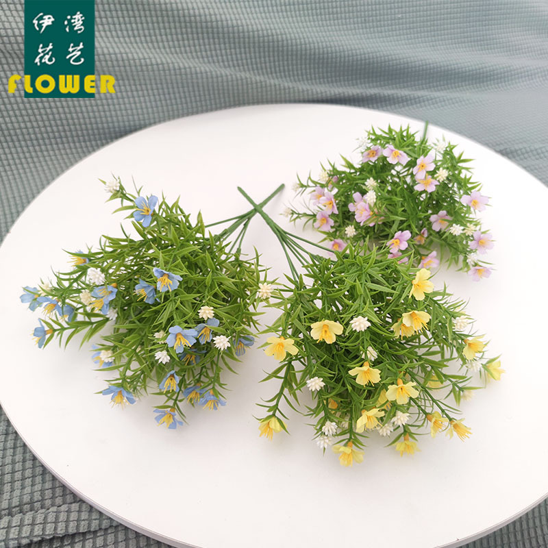 Simulation Daisy wild chrysanthemum flower arrangement with grass Nordic home decoration pastoral fake flower photography props gypsophila