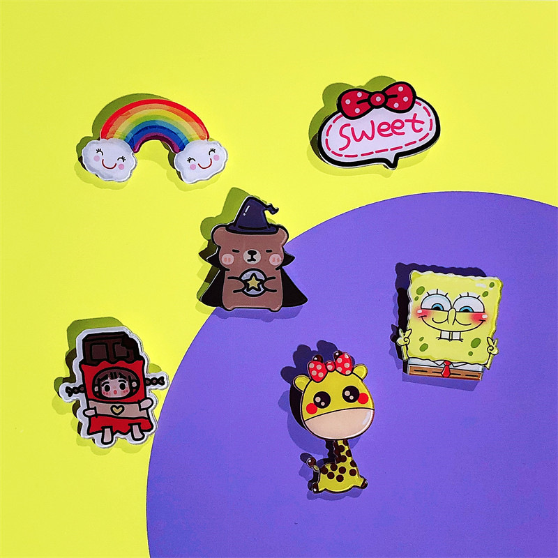 萌えかわいいアクリルバッジのブローチ卸売りの女の子のバッグのアクセサリーは穴を開けてペンをかけることができます。|undefined