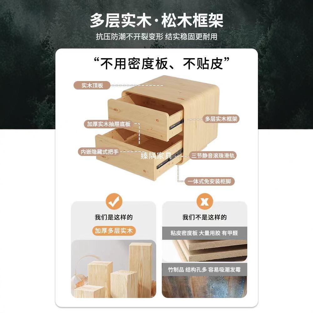 Italiano muy simple laca de madera maciza dormitorio ligero lujo alto sentido pequeño gabinete de cabecera de cama de viento crema