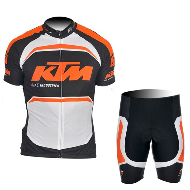 Summer KTM Short-sleeved Strap Cycling Clothing suit Men's and Women's Mountain Bike Bicycle Clothing Breathable Bicycle Shirt