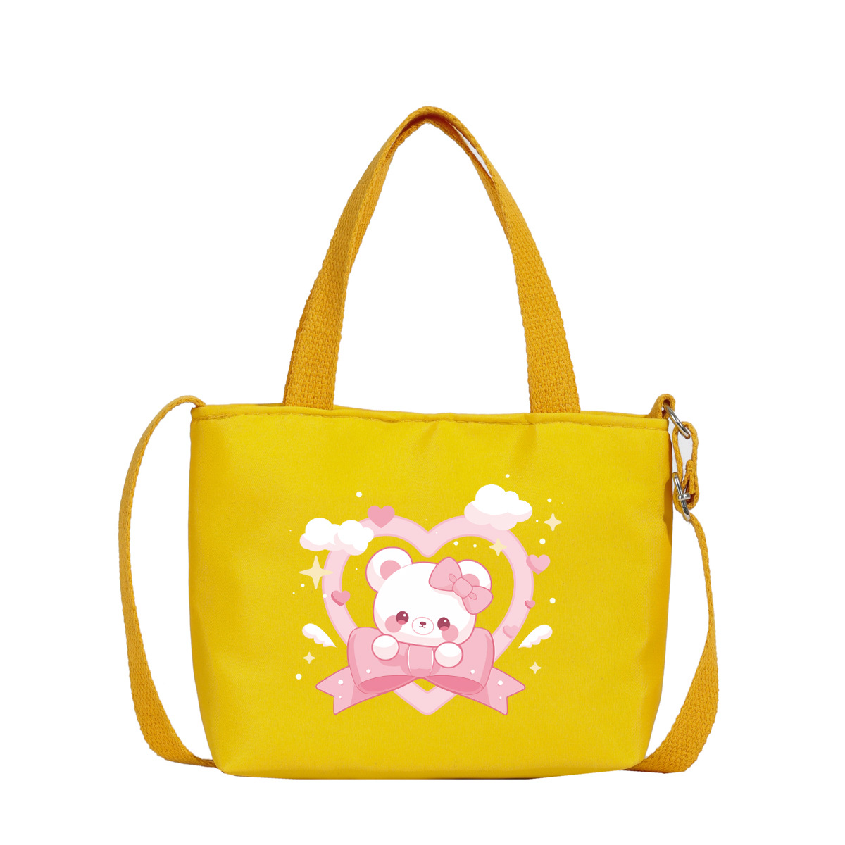 Cartoon bear, bolsas de hombro para niños y niñas, impresión de aire extranjero, bolsas de mano para bebés dulces, bolsas para niños 2025 nuevas bolsas para niños