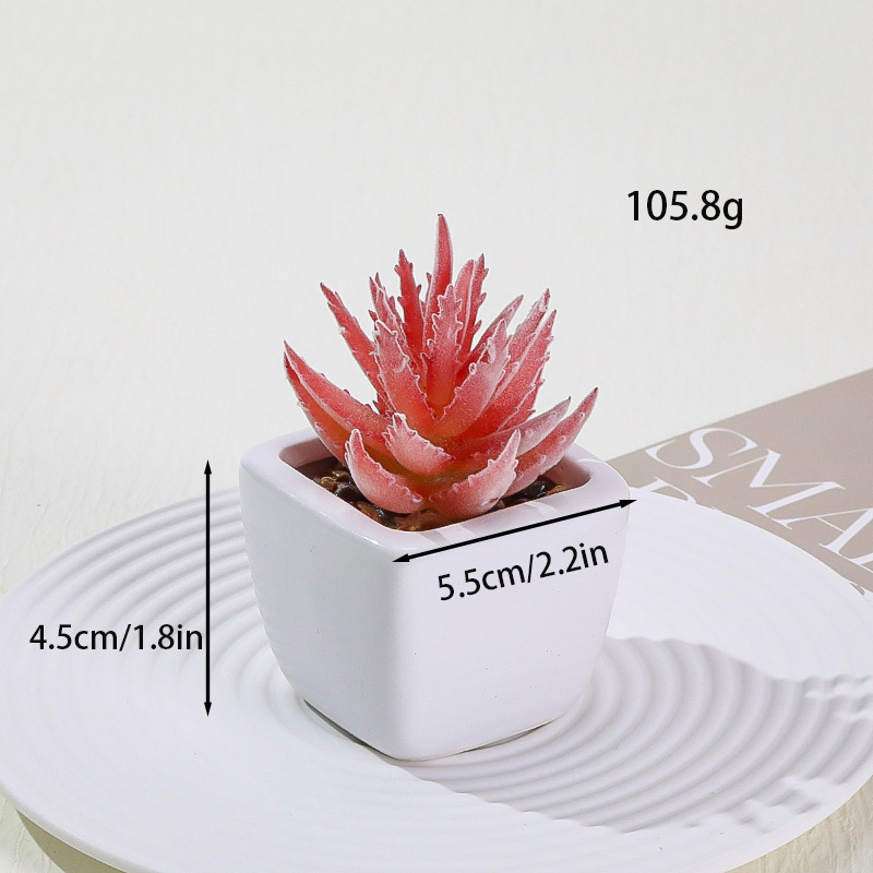Simulación transfronteriza de porcelana floc de macetas pequeñas macetas verdes de mesa decoración ornamentos artesanías bonsai spot directo