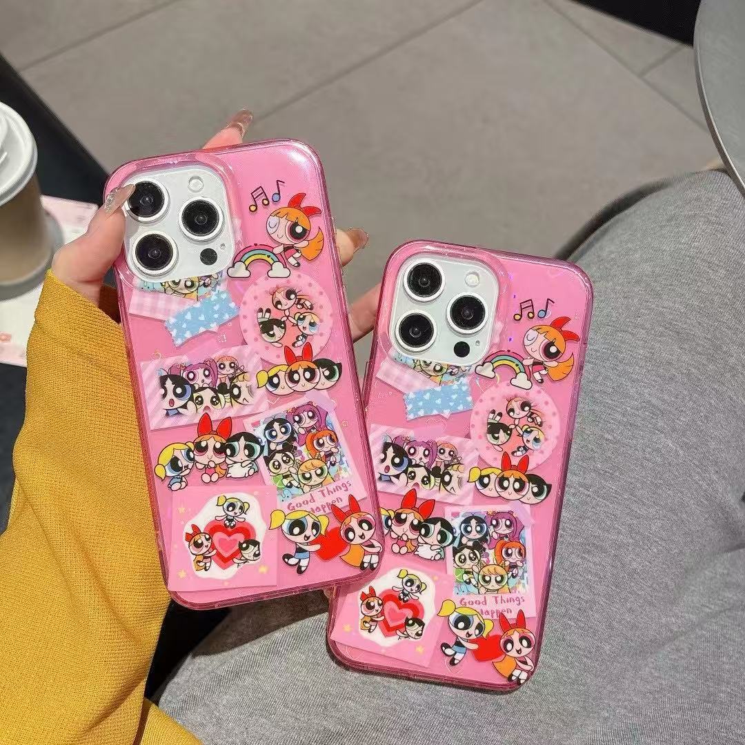 Aurora Love Cartoon Girl Adecuado para iPhone 16 Cadena 15ProMax Funda para teléfono 13 Apple 14 Mujer 16PM