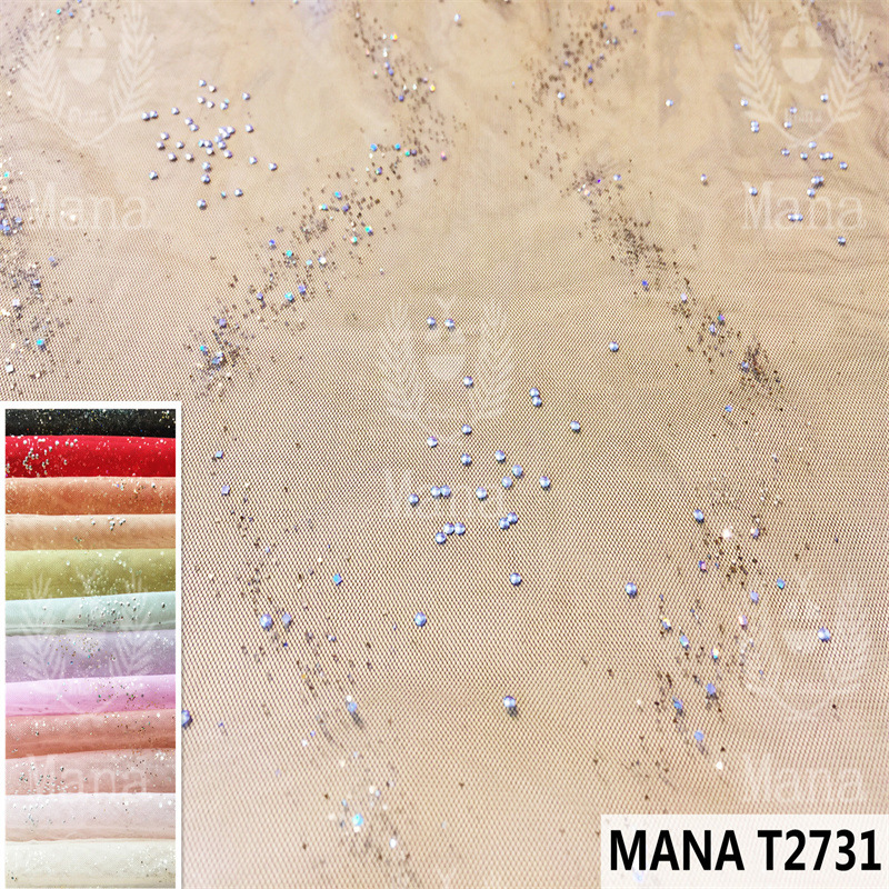 锦纶网布烫片 瑞士网滴塑 滴珠 烫金 童装纱裙女装连衣裙网纱面料
