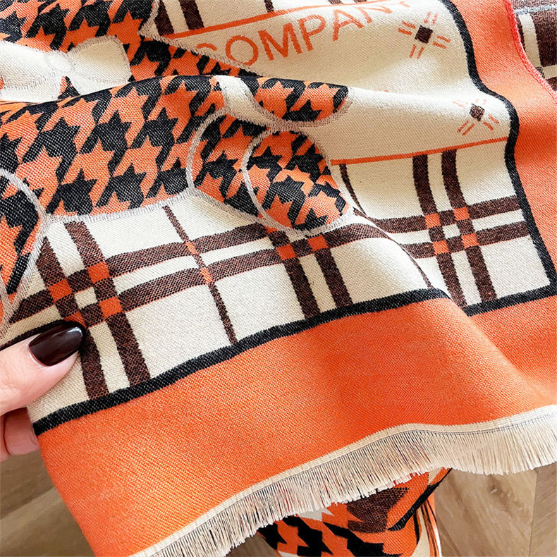 Waling Blanet~Designer coreano Little Bear Thousand Bird Pattern Sciarpa da donna invernale Scialle I mitation Cashmere Caldo_voghion.com