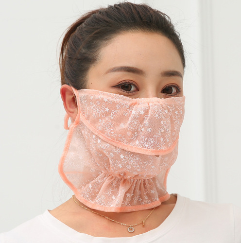 New Large Neck Guard Breathable Sunscreen Women's Outdoor Cycling Floral Sand Veil Open Dust Mask