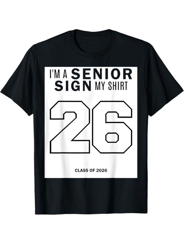 Class of 2026 Graduation Shirt - Sign Your Name on the Shirt - Senior Graduation Countdown T-Shirt - Senior