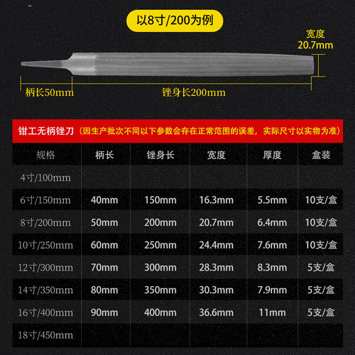 File, steel file, metal woodworking round file, flat file, flat file, semicircle triangle fitter, round file, grinding tool