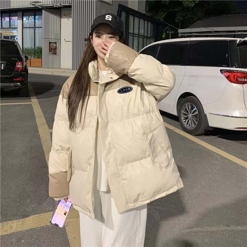Jacket de algodón de pluma para mujeres invierno 2025 nuevo diseño suelto sensación de empalme Oxford engrosado abrigo de algodón in image 1
