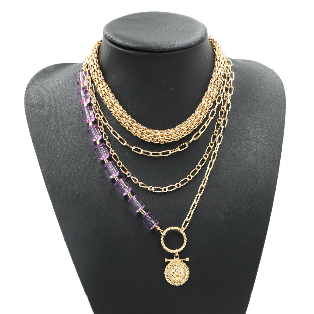 Fashion Trendy Exaggerated Acrylic Chain Multi-layer Necklace display picture 5