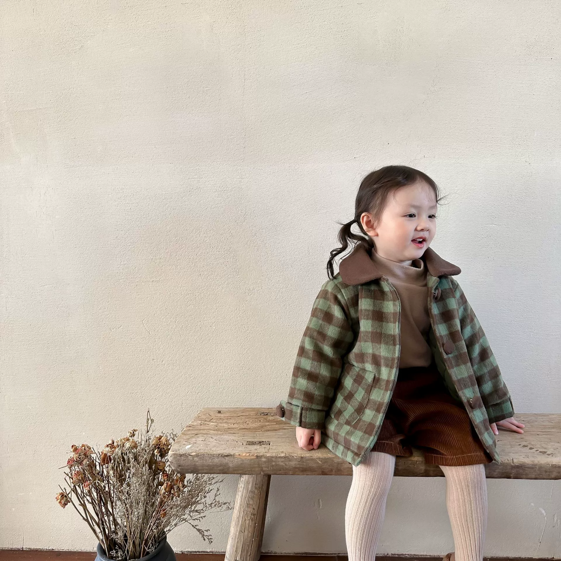 Children's jacket, cardigan, quilted woolen coat