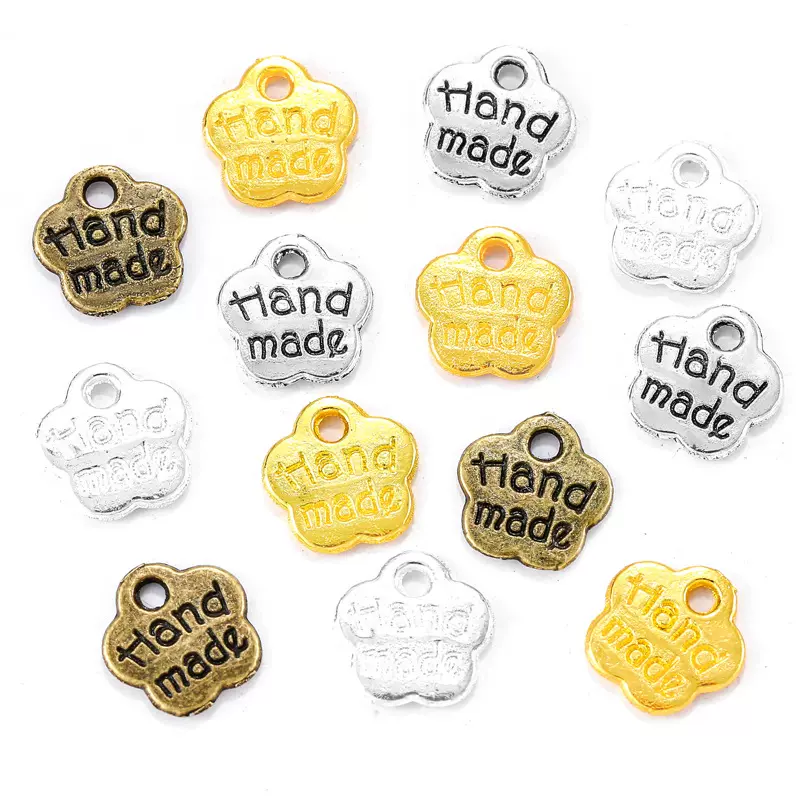 DIY 饰品配件花型字母字牌合金吊坠 复古合金小挂件 8*8MM S216