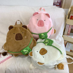 漫画のぬいぐるみカピバラのバックパック、和風ガーリーバックパック、大容量のスクールバッグ、かわいいペットグッズ