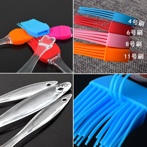 Zeng Xiaomei transparent handle silicone brush barbecue brush kitchen silicone milk oil brush cake baking tool