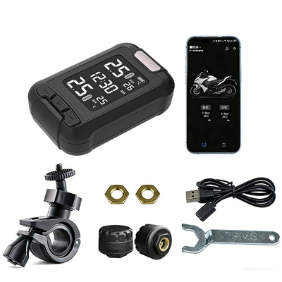 Tire pressure monitoring system Solar-Powered External Electric Vehicle - rechargeable-model-black-and-white-screen-didi-alarm-mobile-phone-viewing
