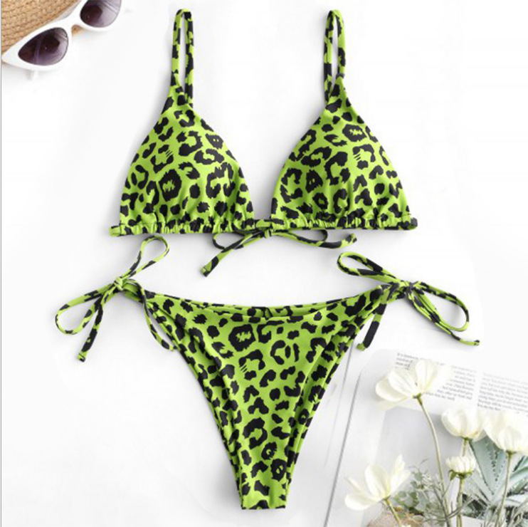 2021 New European And American Bikini Split Swimsuit Double-sided Leopard Snakeskin Printing Sexy Bikini Swimsuit Wholesale
