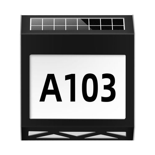Cross-border waterproof road sign solar digital door sign light outdoor advertising sign wall light number lighting light