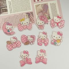 新しいアクリルピンクの子猫のかわいいヘアピンの髪飾りdiyブローチ冷蔵庫にアクセサリーを貼って手作りの部品を貼ります。