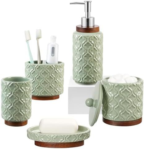 Juego de Accesorios de Baño Set de 4 Piezas de Cerámica, Decorativo, para Baño image 10