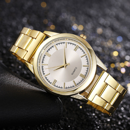 Foreign Trade Wish Manufacturer Wholesale Watch Steel Band Men's Watch Hip-Hop Men's Quartz Watch Business Watches