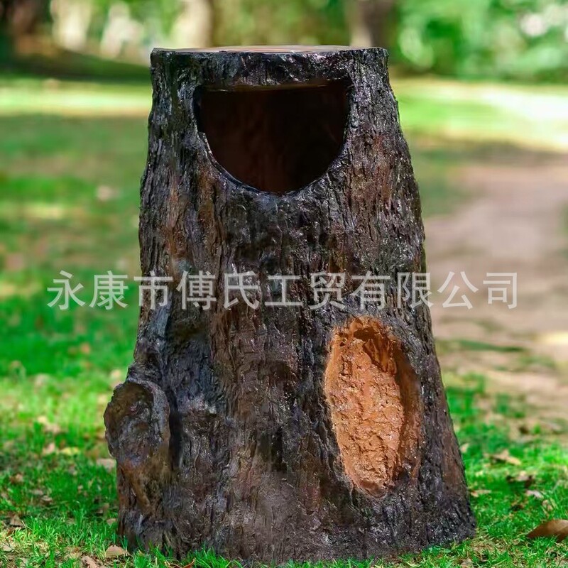 Garden landscape high imitation stump trash can park scenic outdoor trash can glass fiber reinforced plastic trash box