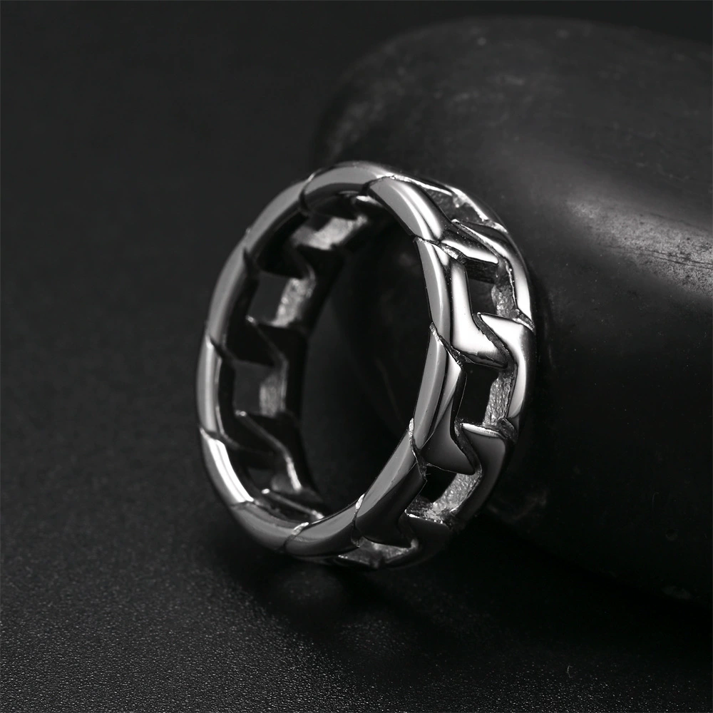 Fashionable ring stainless steel for men and women, chain, for import, wholesale