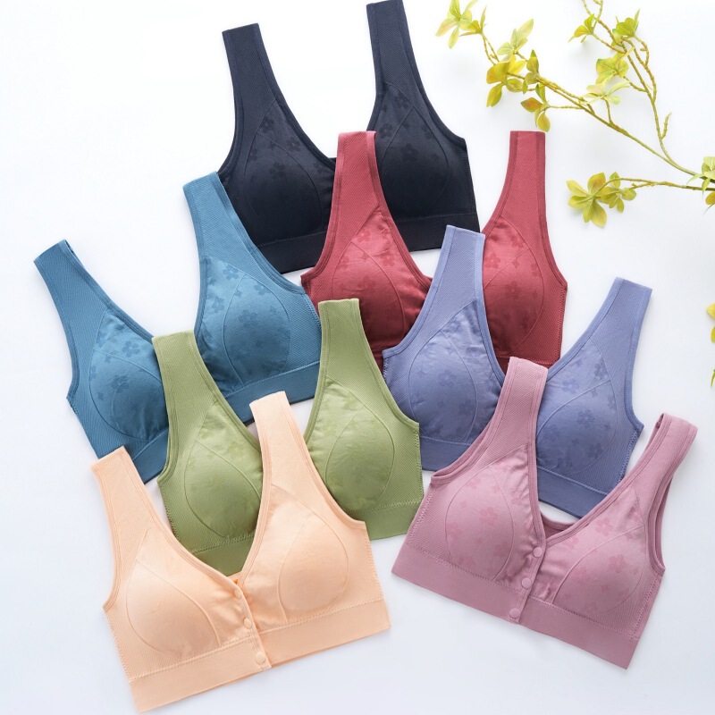 Foreign trade U-collar plus size without steel ring wrapped chest front buckle sexy pull-up bra nursing bra vest pregnant women's underwear