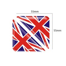 英国国旗黑白旗帜 3D 凝胶车牌角落圆顶贴纸