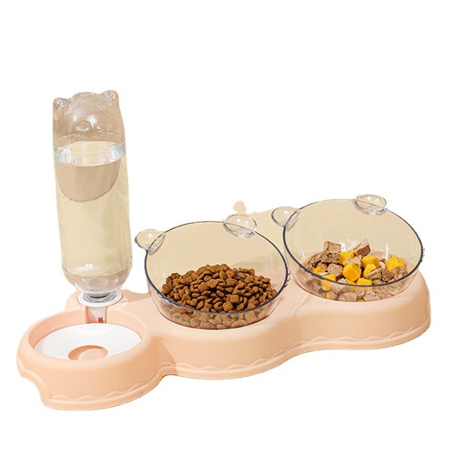 Cross-border dog double bowl automatic pet feeder water fountain cat basin dog bowl cat bowl cat supplies water bowl wholesale