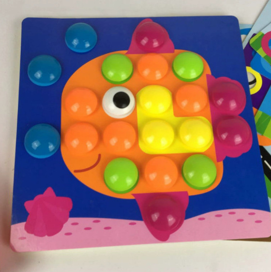 Gran granular botón de hongos puzzles clavos de la educación temprana de los niños de América iluminación de la inteligencia del color Juguete combinado de inserción