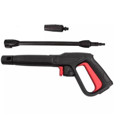Household High-Pressure Water Gun with Long and Short Nozzles, Compatible with Bosch Fan-Shaped Water Gun, Adjustable with Safety Lock, for Car Washing and Cleaning (High pressure car wash water gun) - long-gun-gun-barrel-random-color