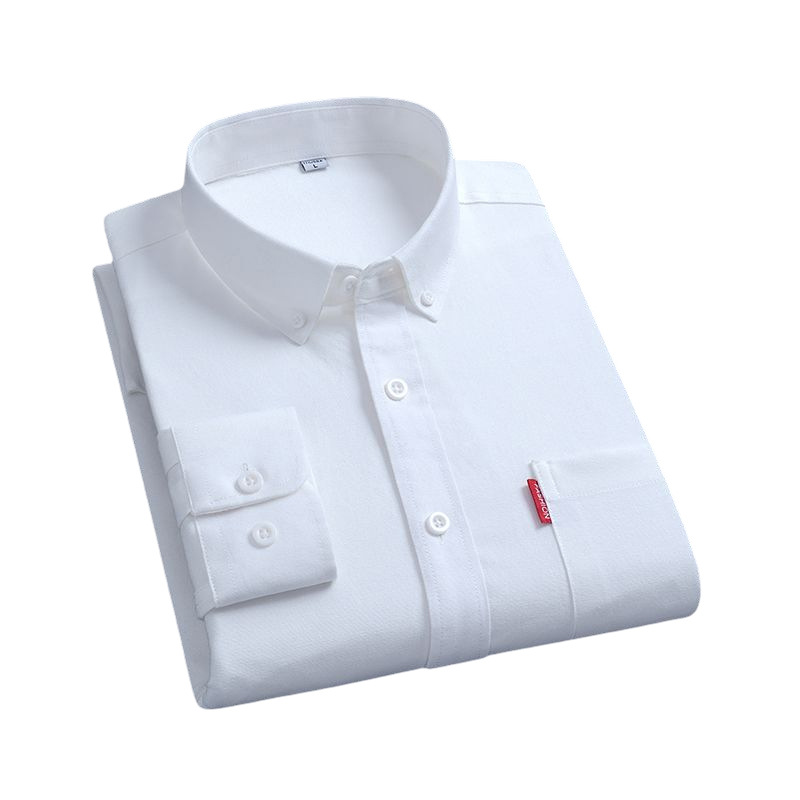 Camisas de mangas largas de Oxford personalizadas de hombre primavera y otoño de color sólido de transporte transpirable de mediana edad