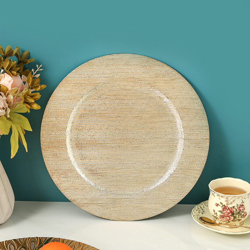 Plato de estilo europeo PP plato de plástico texturizado de alta calidad sala de estar casera plato de frutas comercio exterior color puede ser fijo