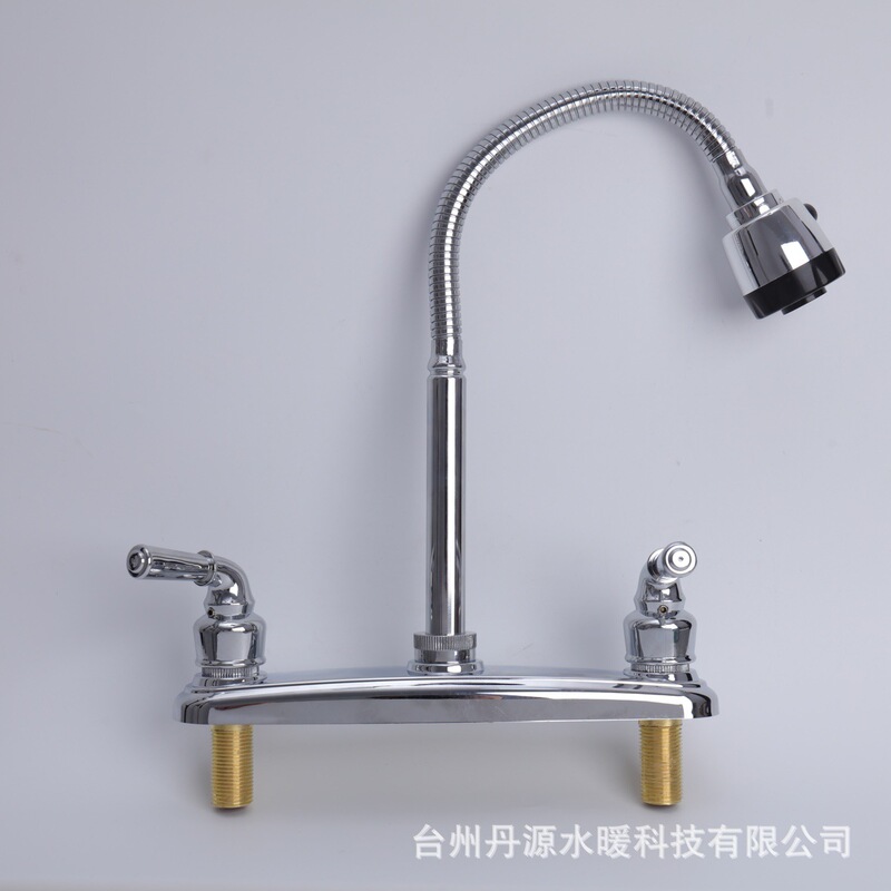 Factory Direct Supply 8-inch faucet zinc alloy body copper valve core stainless steel pipe plastic panel plastic handle