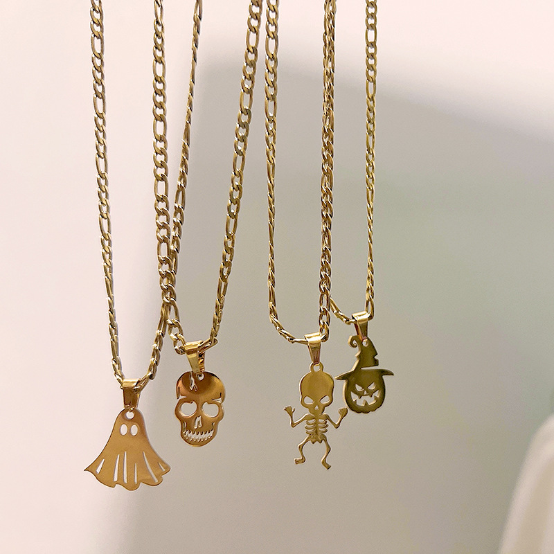 15g Weight Pendant Necklace Classification Wholesale Jewelry Streetwear Skull Stainless Steel Plating Pendant Necklace