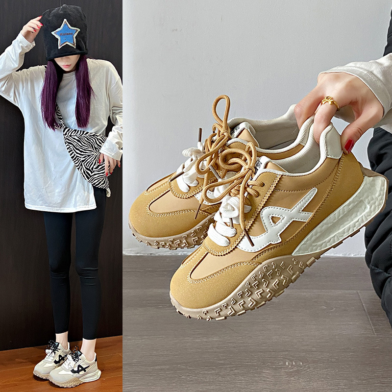 Thick-soled Torre Shoes Women's 2025 New Spring All-match Casual sneaker Student Thick-soled Heightened Lightweight Casual Shoes